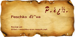 Peschko Éva névjegykártya
